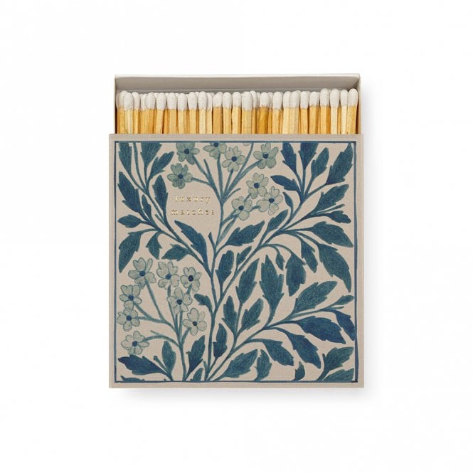 Blue Floral Square Matchbox