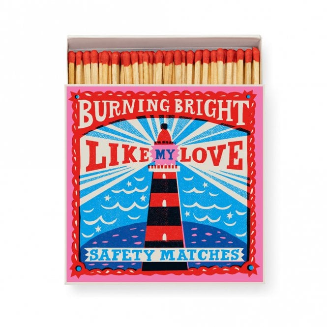 Burning Bright Safety Matches Square Matchbox