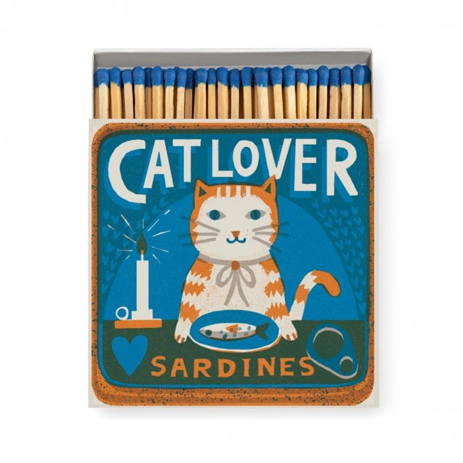 Cat Lover Sardines Safety Matches Square Matchbox