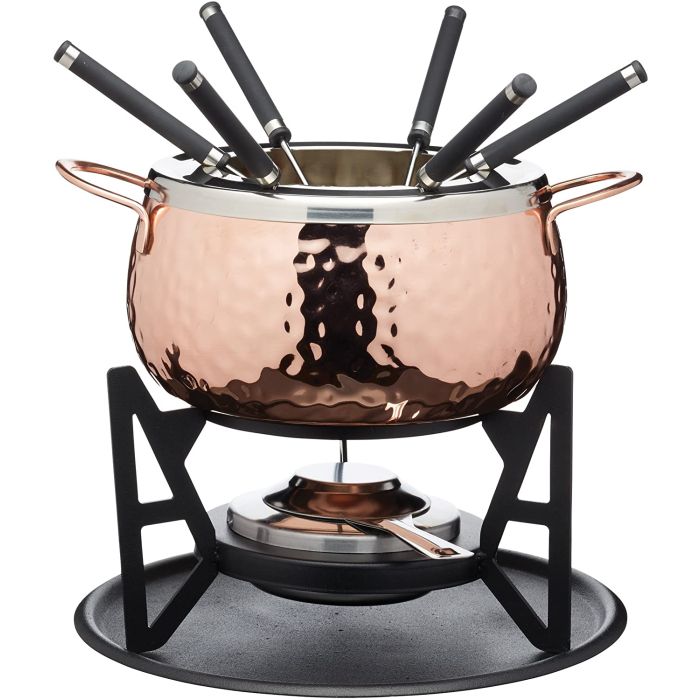 Artesa ARTFONCOP Fondue Set Full Dinner Party Set 6 Persons Copper / Black