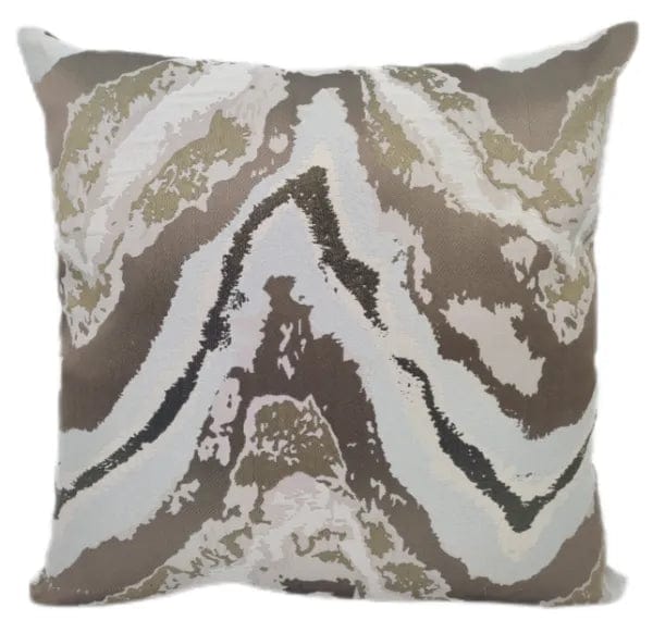 Malini Etna Taupe Cushion – Abstract Chevron Jacquard (45x45 cm)