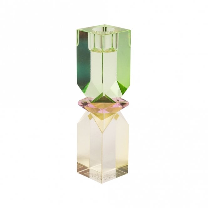 Mint, Baby Pink & Butter Crystal Glass Tiered Candle Holder