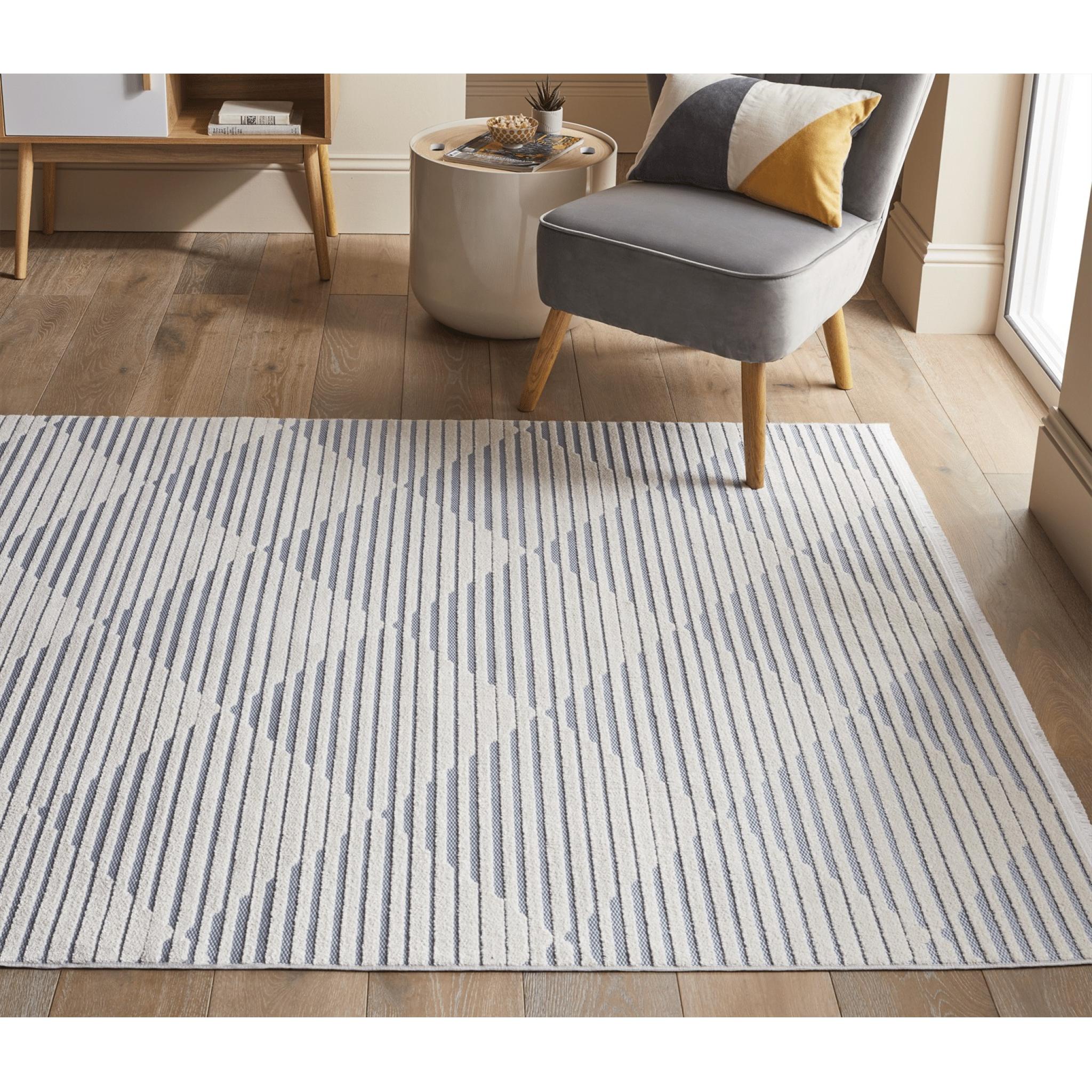 Jazz Indoor Outdoor Rug Garden Bedroom Living Room Patio Geometric Flatweave Rug by Concept Looms JAZ08 Blue Large 160x220 cm (5'3"x7'6")