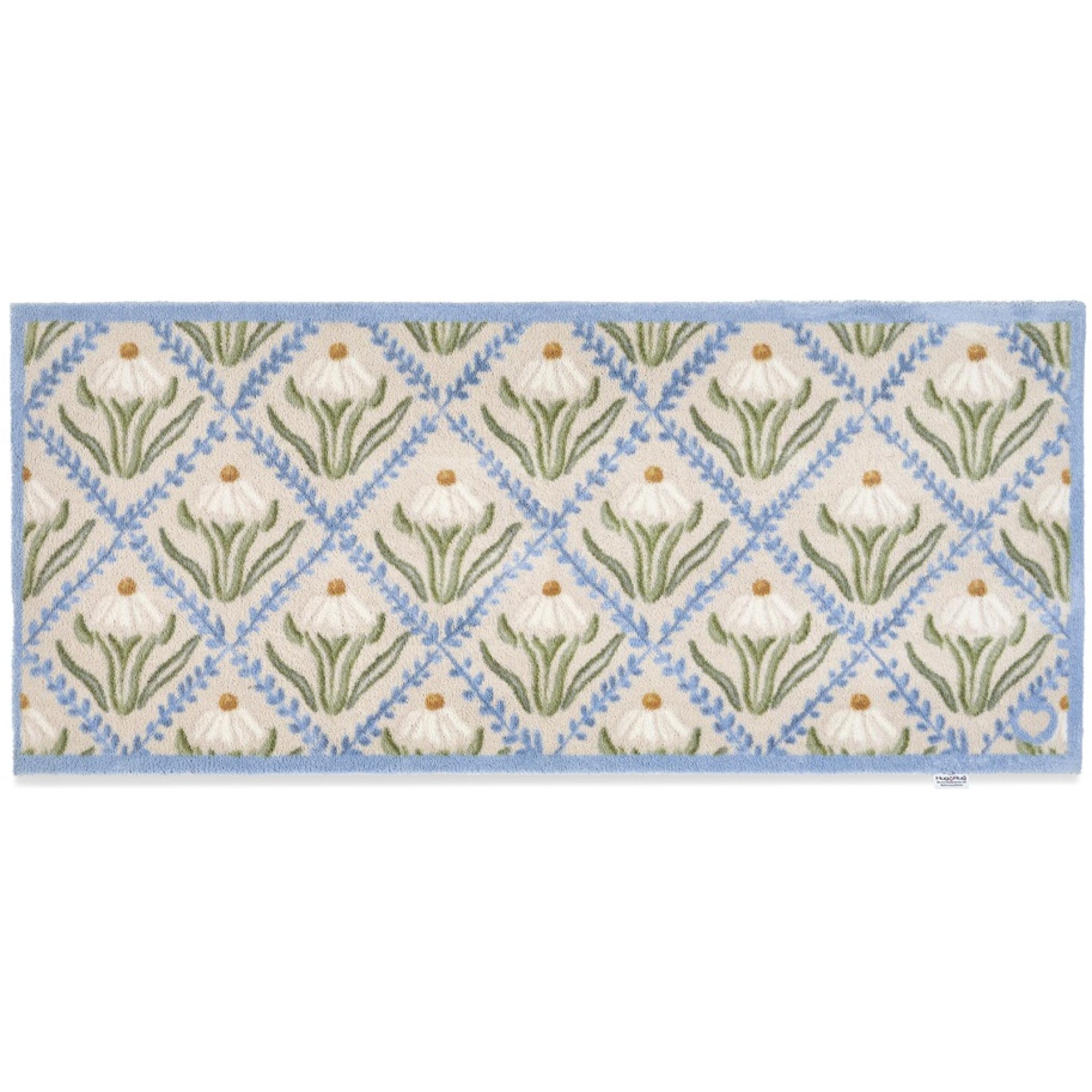 Hug Rug Daisy Trellis Blue Soft Home Entryway Doormat Rug or Runner Runner 65x150 cm (2'1"x4'11")