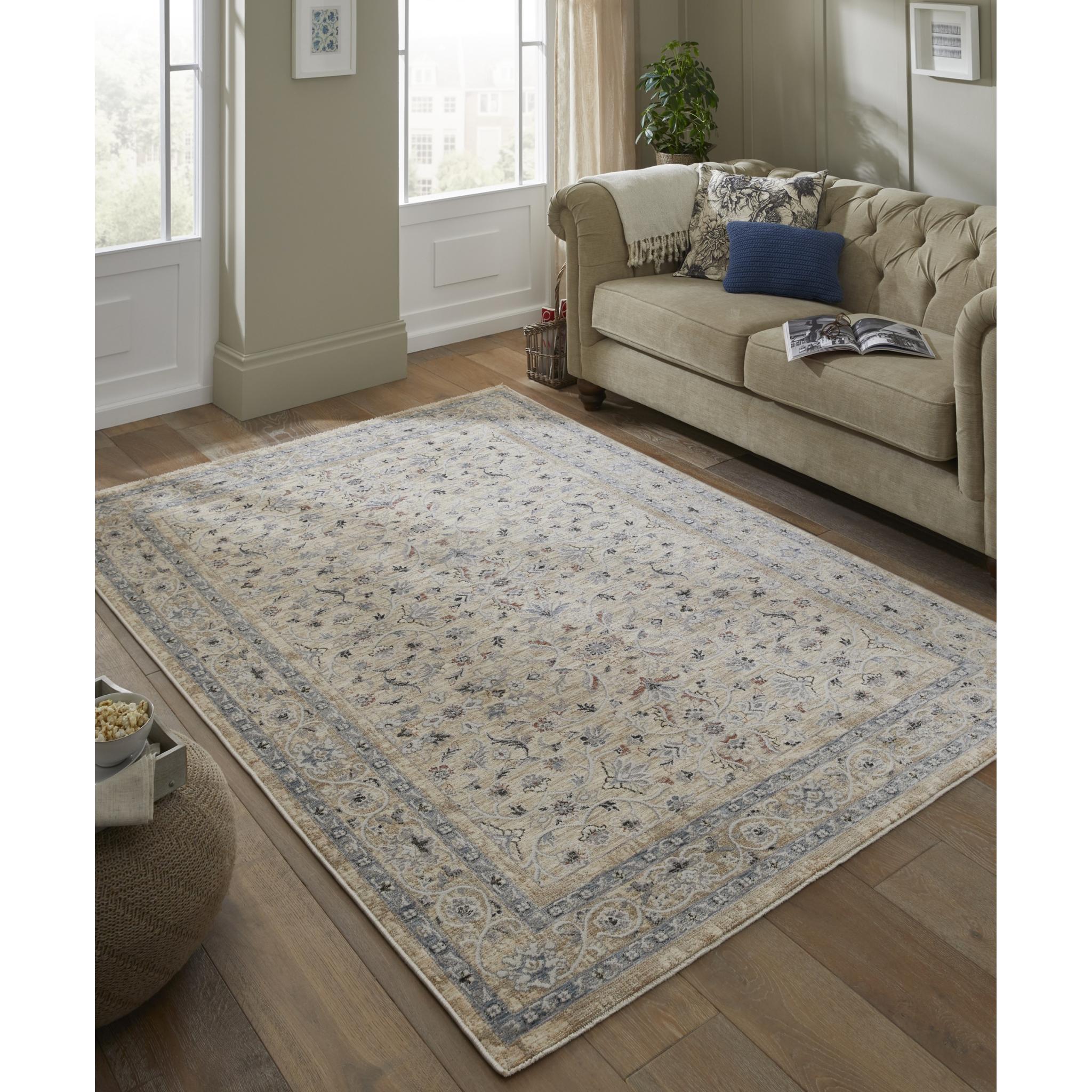 Legacy LEG06 Traditional Oriental Medallion Bordered Classic Rug in Cream Medium 120x180 cm (4'x6')