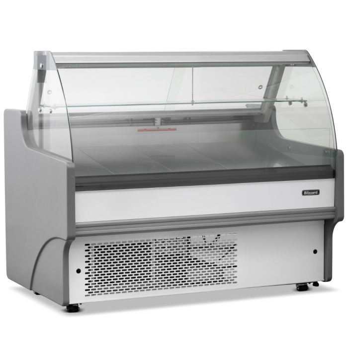 Blizzard BCG130WHV2 Serve Over Curved Glass White Counter Merchandiser 1330mm