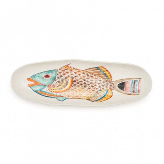 Fantastical Fish Long Narrow Earthenware Tray
