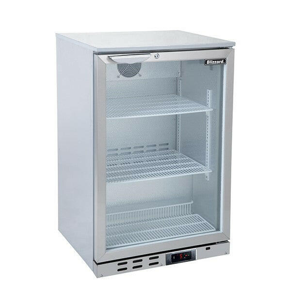 Blizzard BAR1SS Single Door Stainless Steel Bar Bottle Cooler (130 Bottles)