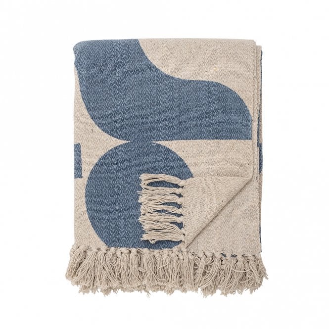 Agno Blue Recycled Cotton Throw