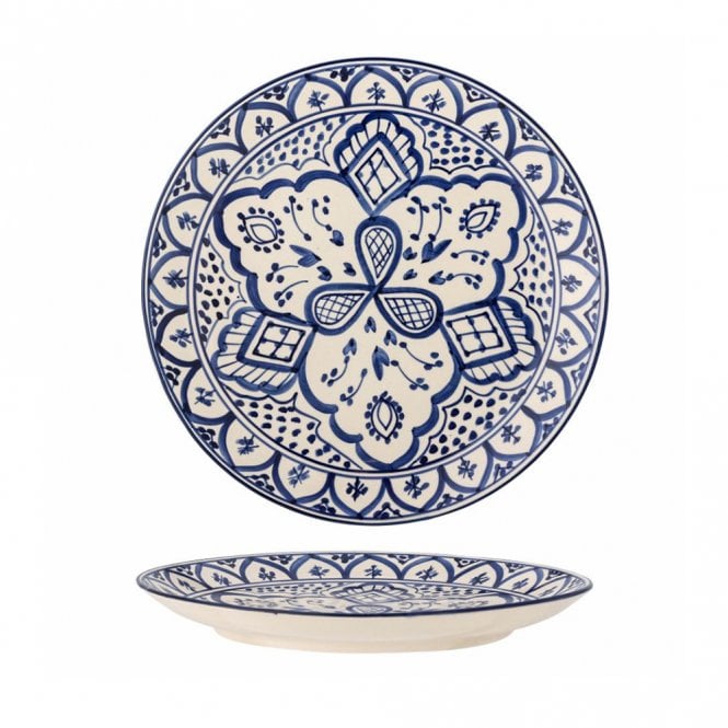 Karlie Blue Motif Stoneware Plate 27.5cm