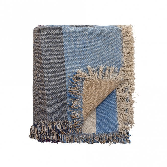 Maji Blue Recycled Cotton Throw