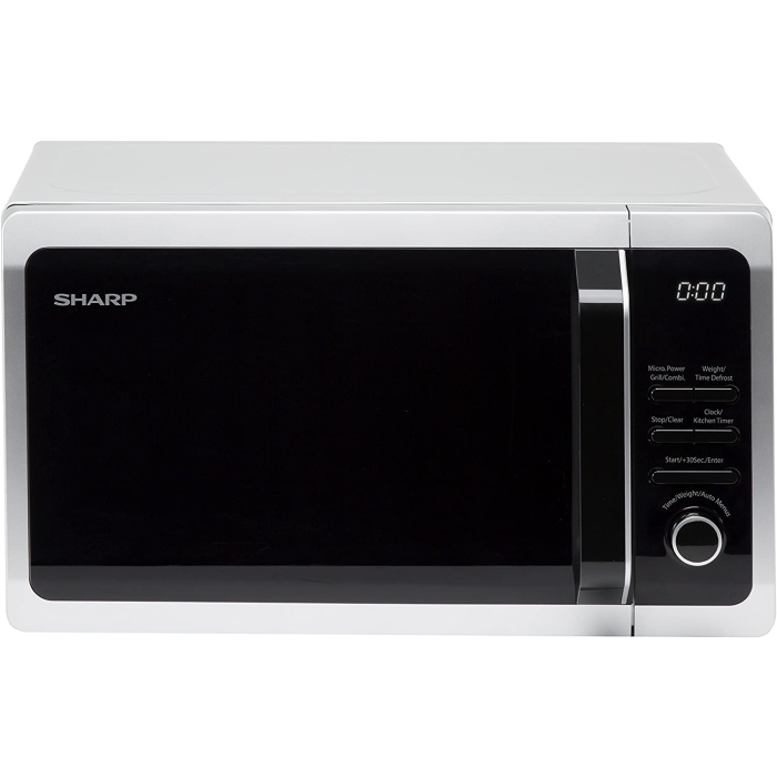 Sharp R664SLM Compact Grill Microwave Oven with LED Display 20L 800W - Silver