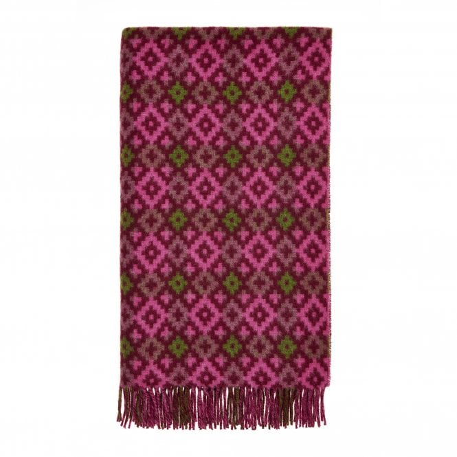 Dartmouth Burgundy & Pink Shetland Wool Throw