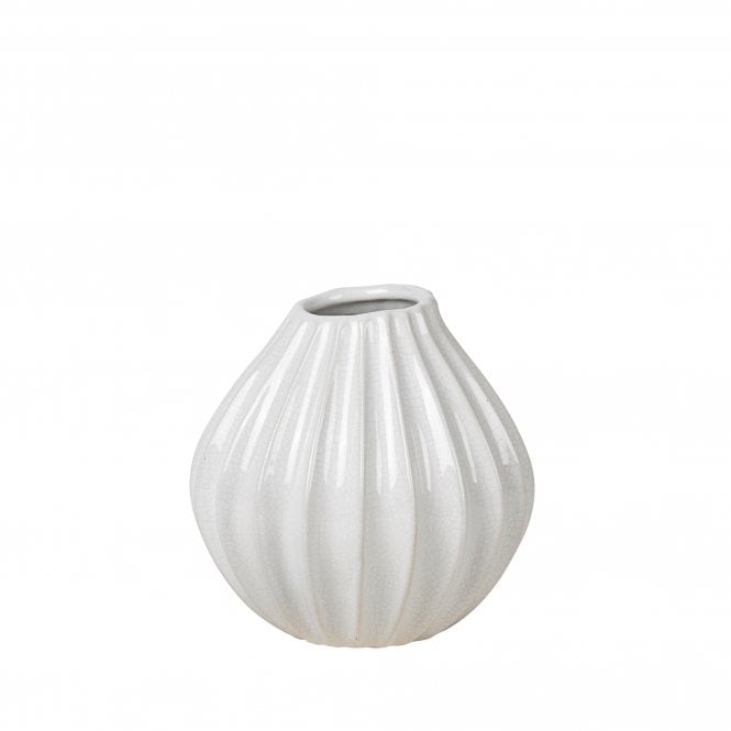 Ivory Ceramic Wide Vase - Small