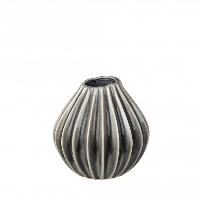 Smoked Pearl Ceramic Wide Vase - Small