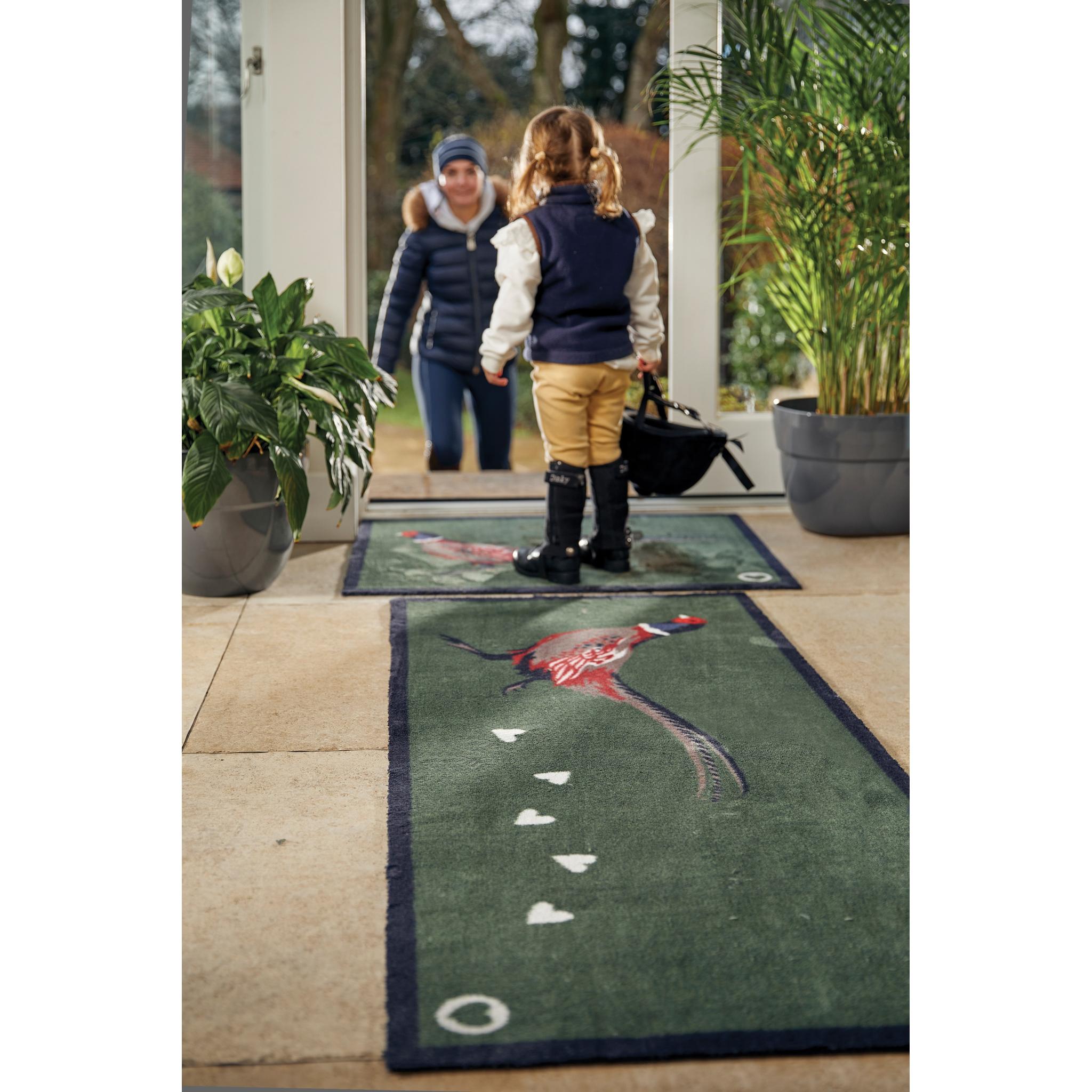 Hug Rug Country Pheasant 2 (Green) Non-Slip Washable Mat or Runner 65x100 cm (2'1''x3'3'')