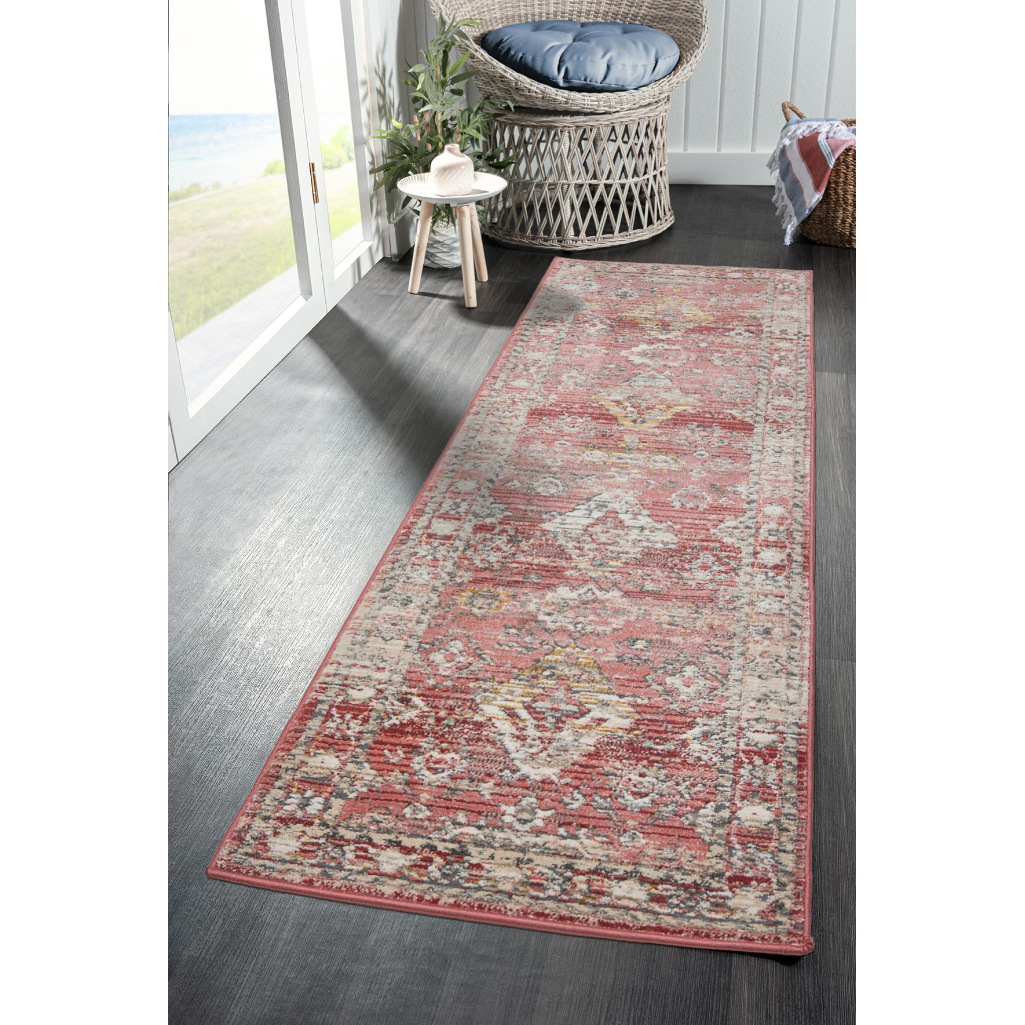 Nova Lilian Red Traditional Persian Rug Hallway Runner 66x220 cm (2'5''x7'3'') Runner