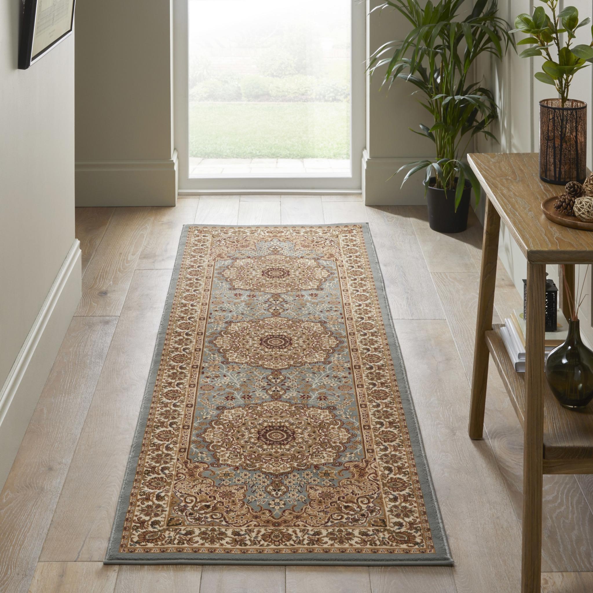 Grand Heritage GH101 Traditional Oriental Medallion 1 Million Point Quality Classic Rug in Blue Runner 80x240 cm (2'7"x7'11")