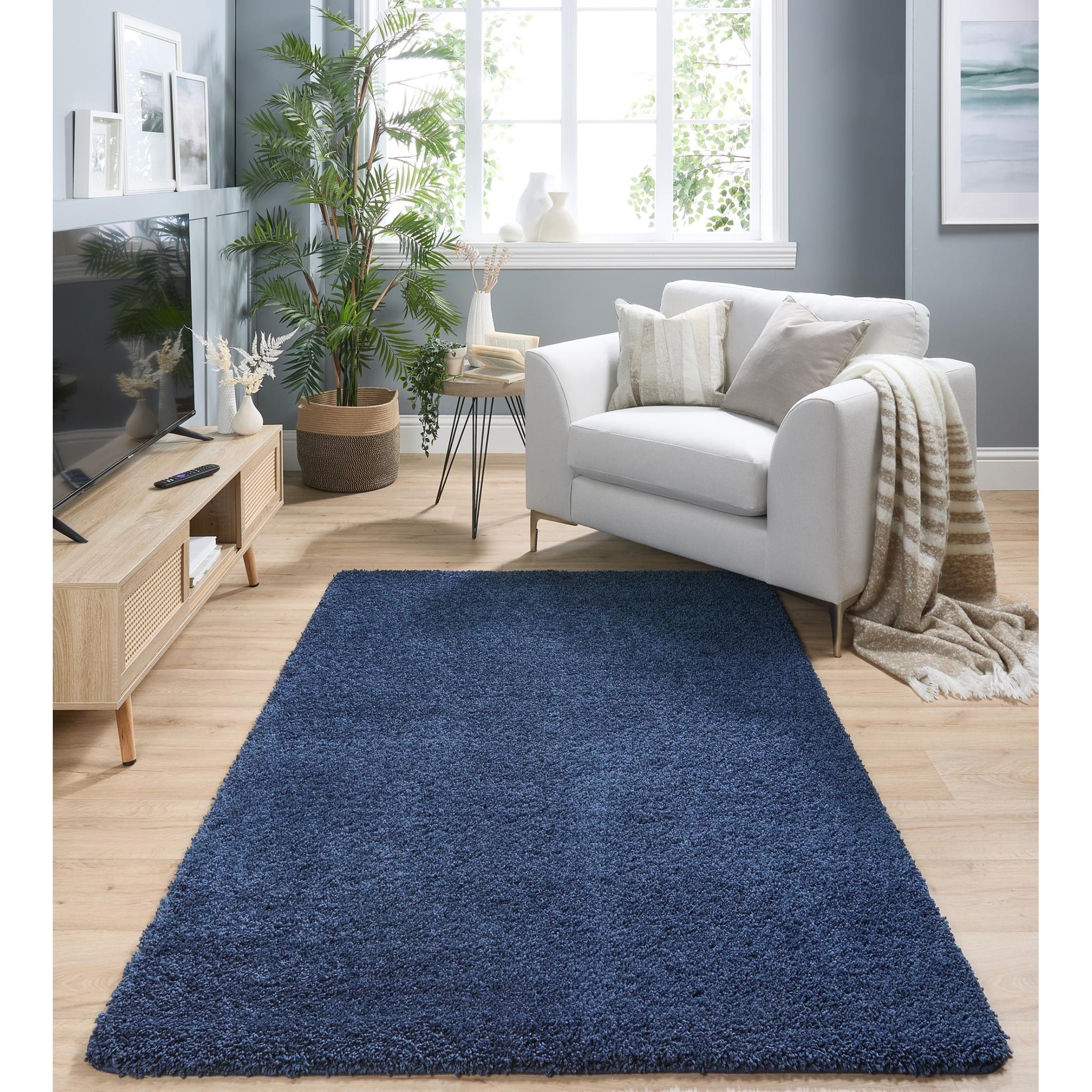 My Washable Shaggy Non-Slip Rug in Midnight Blue Small 80x120 cm (2'6"x4')