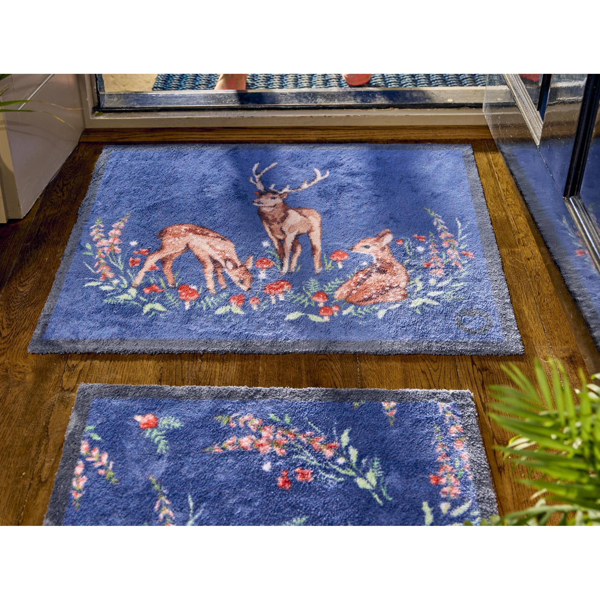 Hug Rug Meadow Deer Washable Entryway Doormat or Hallway 65x85 cm (2'1"x2'9")