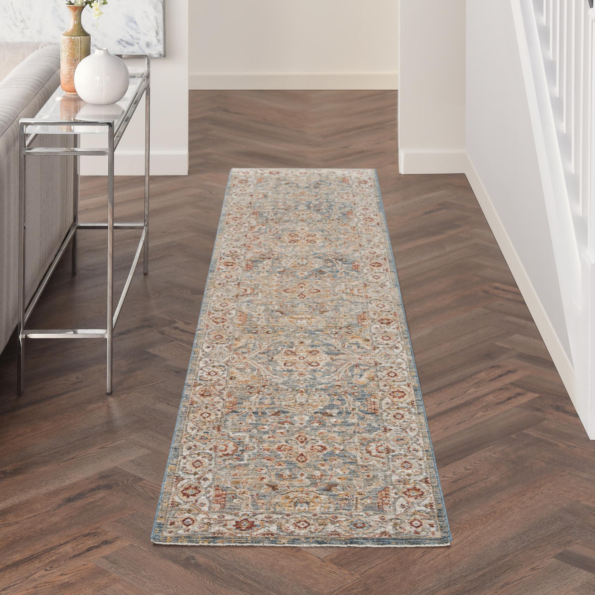 Sahar Traditional Elegance Vintage Floral SHR03 Blue Rug Runner 69x310 cm (2'3"x10'2")