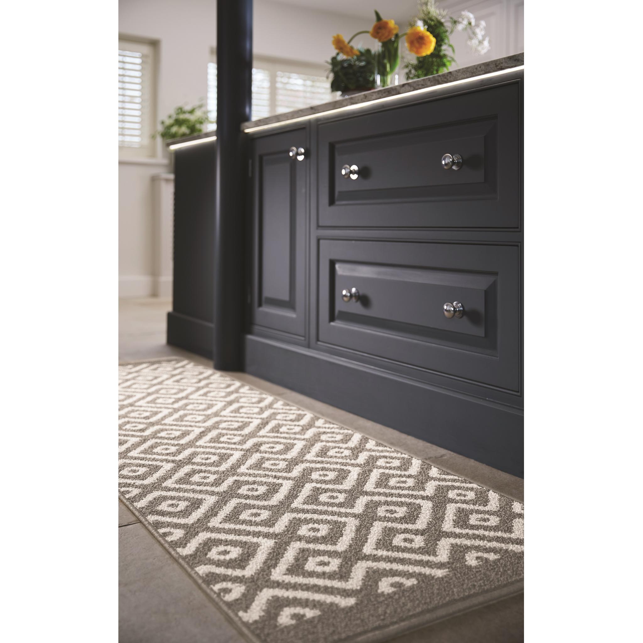 My Mat Washable My Stain Resistant Cosy Silver Non-Slip Rug Hall Runner 50x75 cm (1'7''x2'5'')