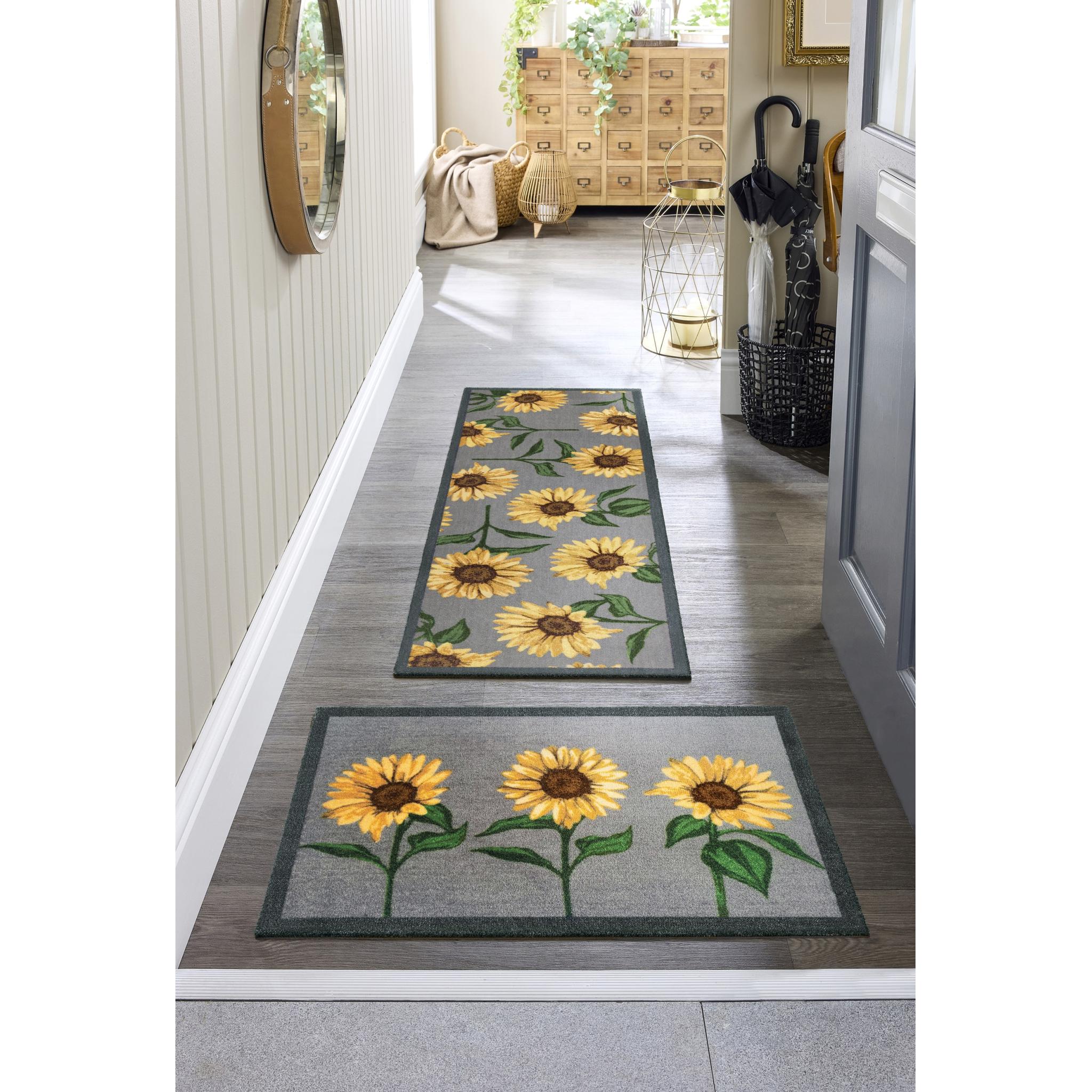 My Mat Nylon Indoor Pattern My Sunflowers Washable Non-Slip Entrance Rug Runner 50 x 150 cm (2'x5')