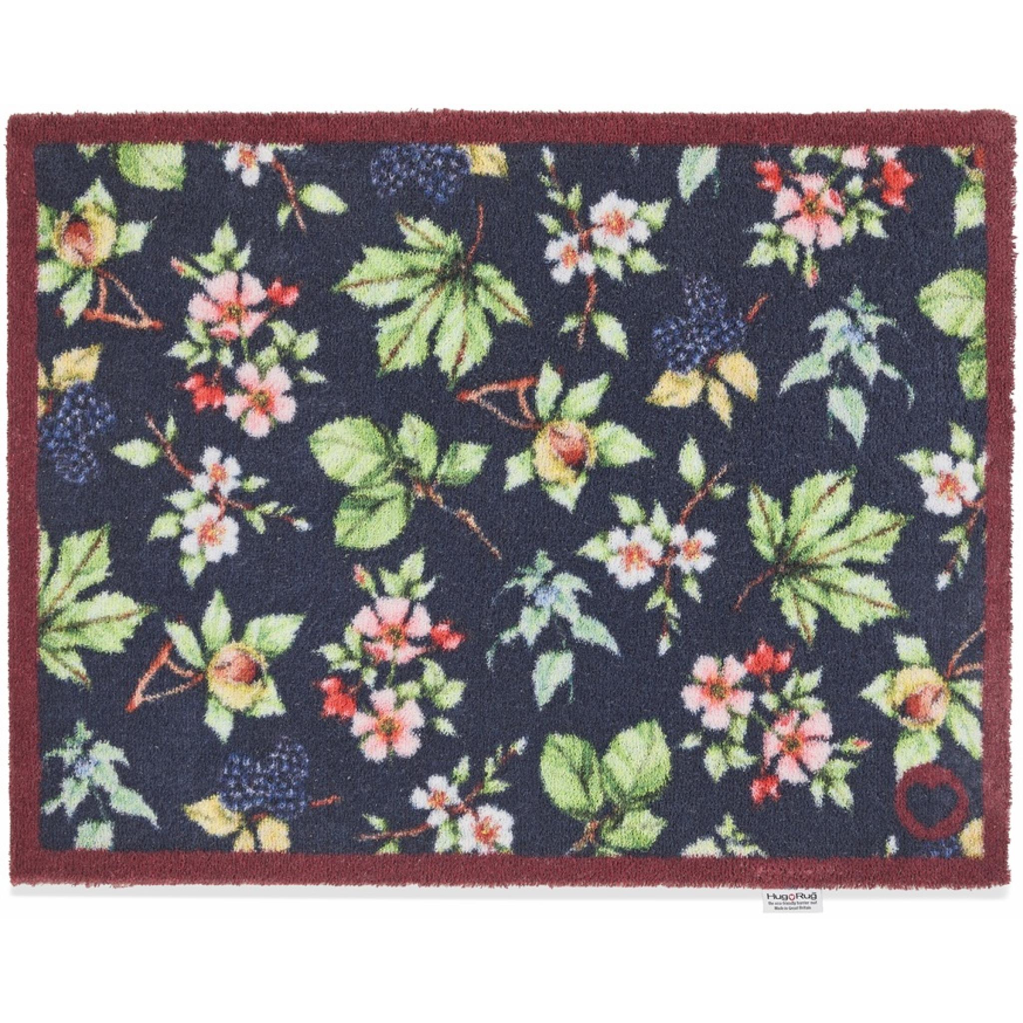 Hug Rug Hedgerows & Berries Navy Home Entryway Doormat Rug or Runner 65x85 cm (2'1"x2'9")