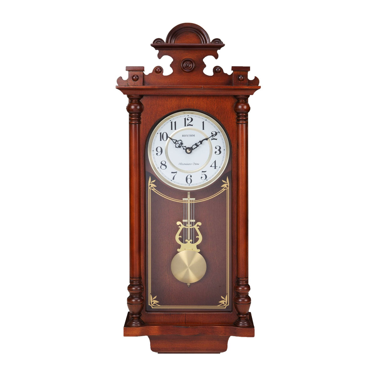 Rhythm Wooden Pendulum SIP Clock With Westminster Chimes