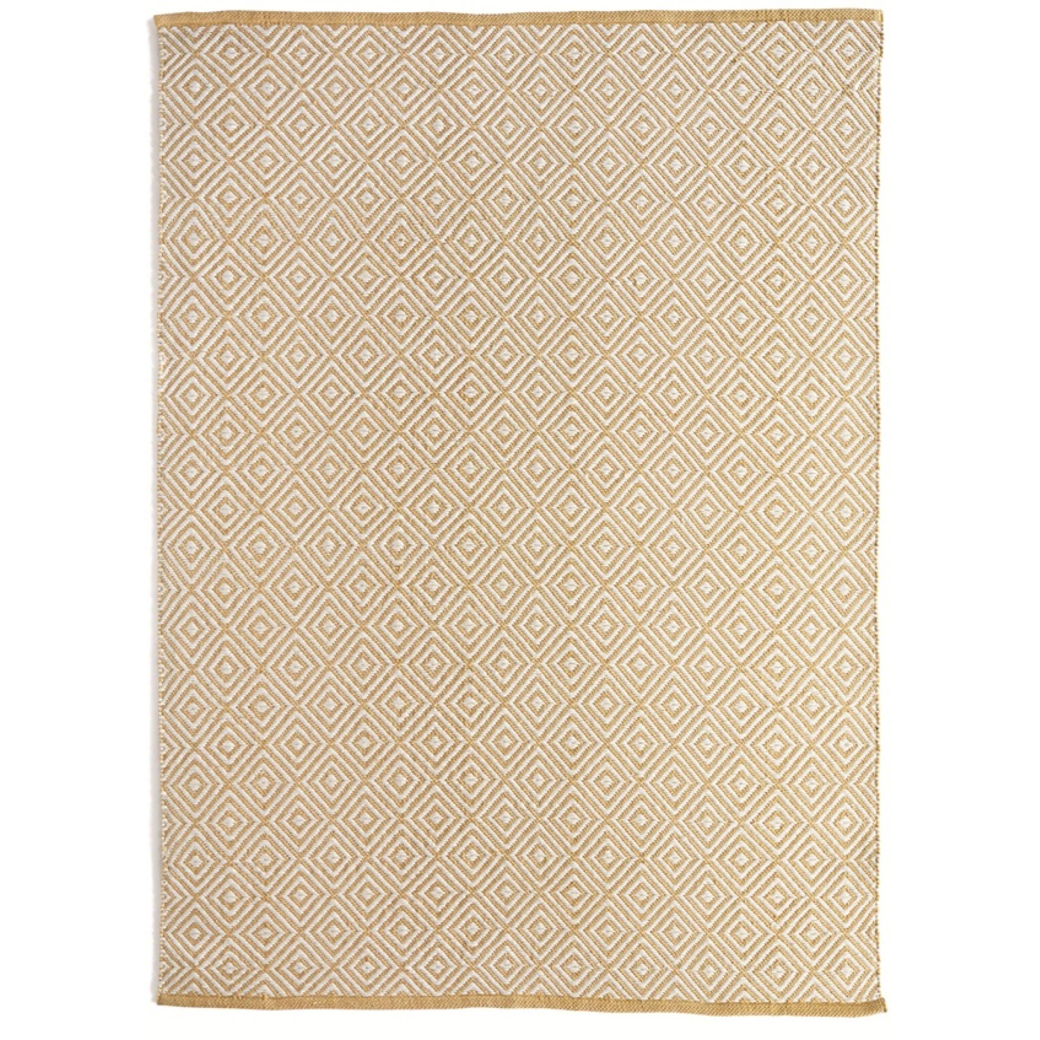Hug Rug Woven Washable Reversible Diamond Outdoor Indoor Rug in Gold Yellow Small 80x150 cm (2'6"x5')