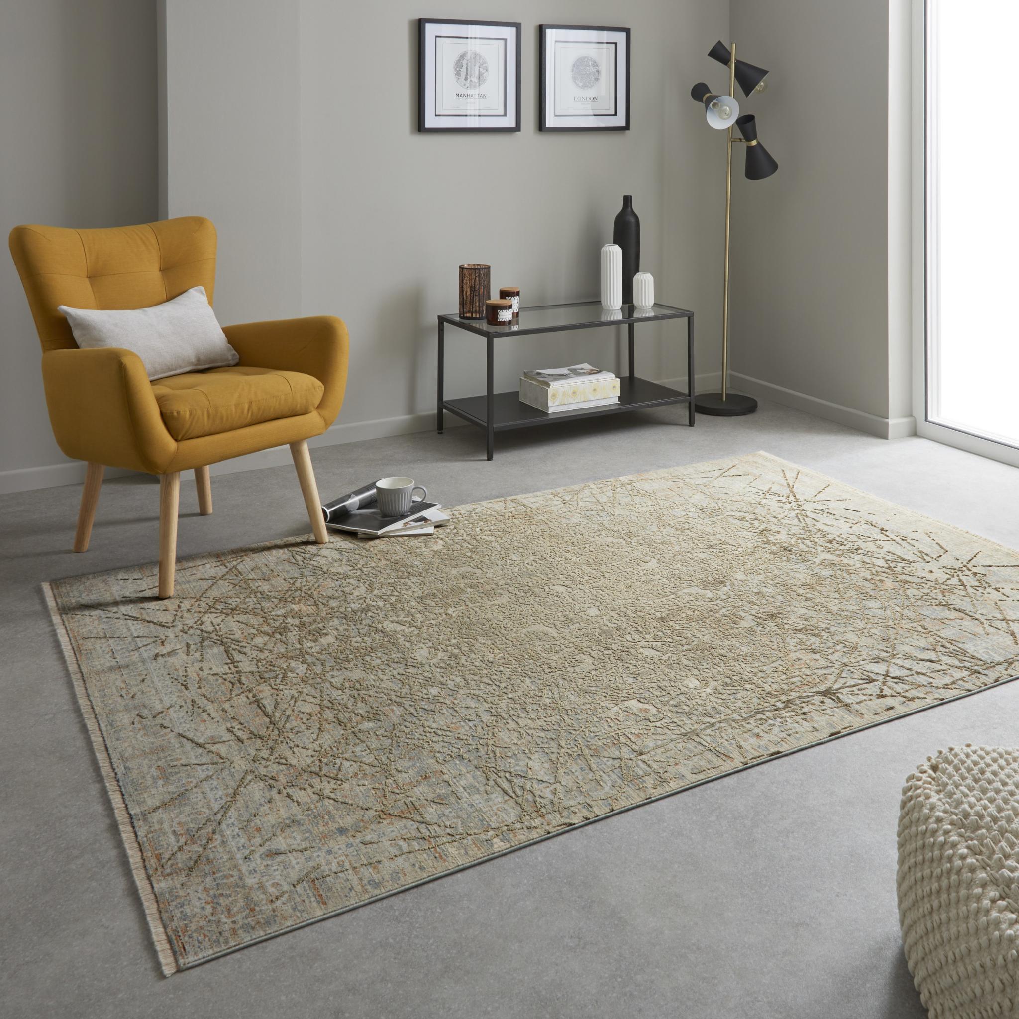 Emerald EMR102 Rug Modern Traditional Abstract Soft Silky Rug in Mink Small 60x90 cm (2'x3')