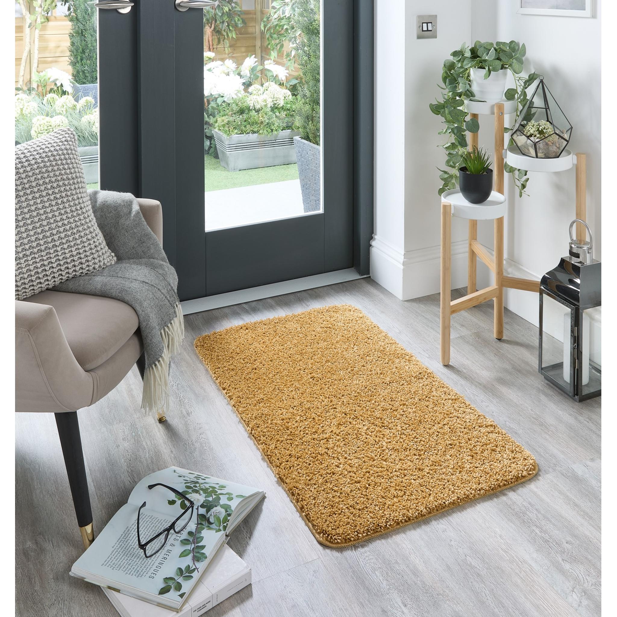 My Washable Shaggy Non-Slip Rug in Ochre Yellow X-Small 60x100 cm (2'x4')