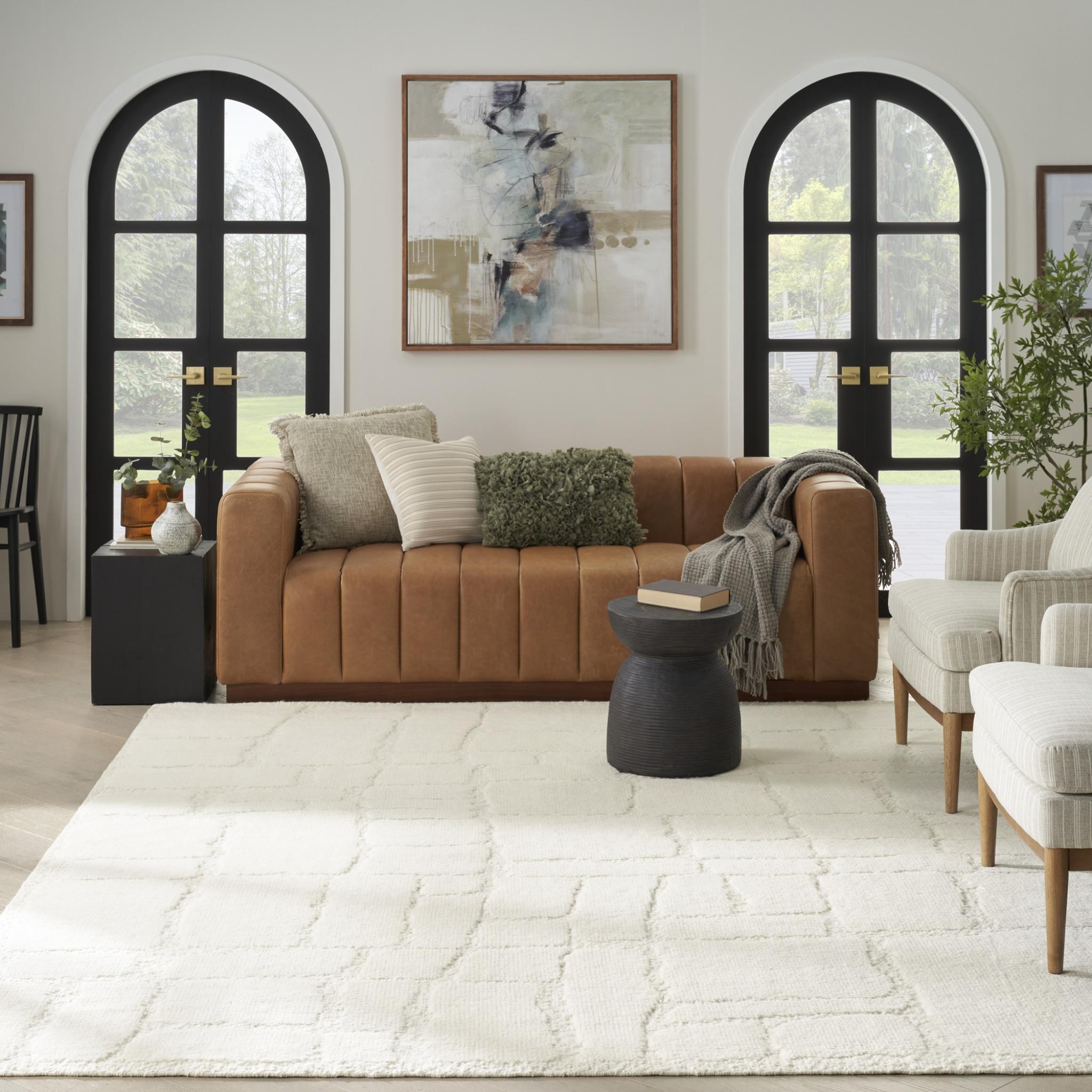 Blanco BL002 Hand Made Wool Ivory Rug Large 160x226 cm (5'3"x7'5")