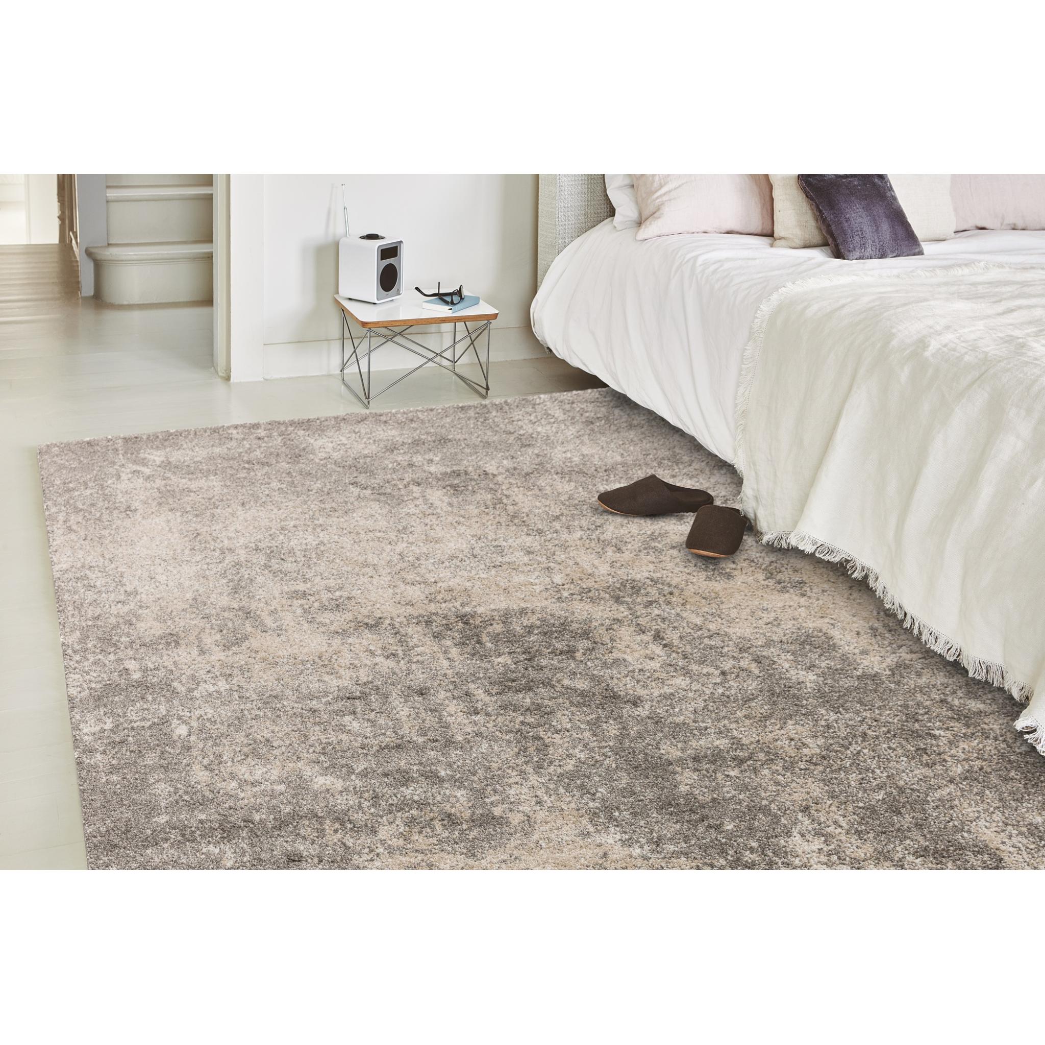 Dream DM05 Dark Grey Beige Modern Art Abstract Shaggy Rug X-Large 200x290 cm (6'7"x9'6")
