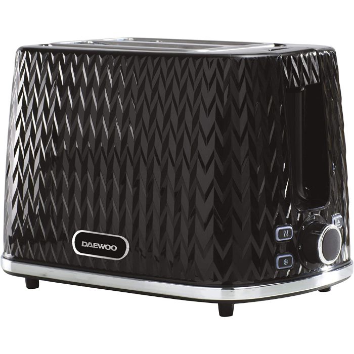 Daewoo SDA1774 NEW 2 Slice Toaster Cancel Defrost & Reheat Buttons 930W Black