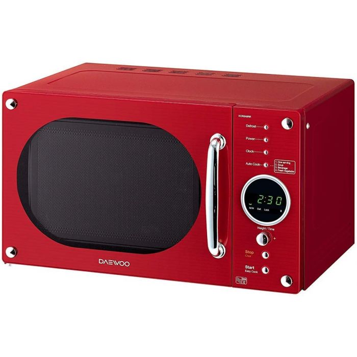 Daewoo KOR8A9RDR Retro Design 23 Litre Digital Microwave 5 Power Levels 800W Red