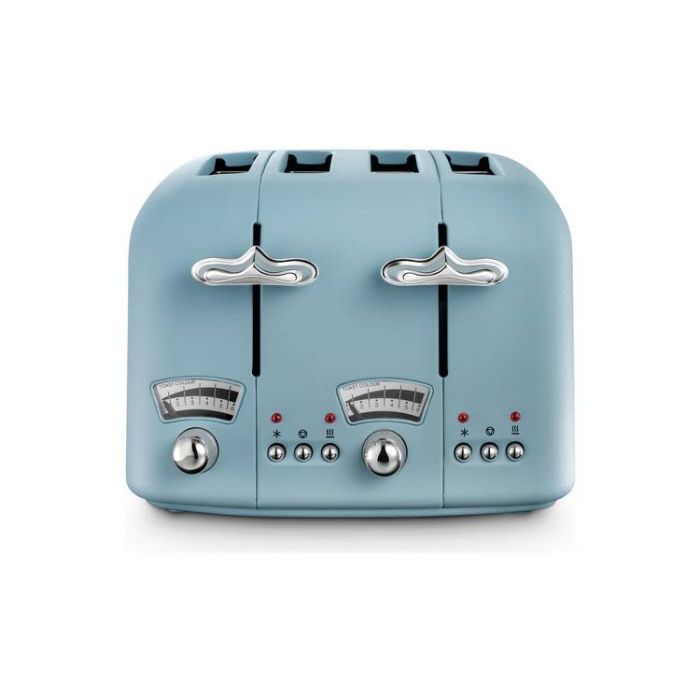De'Longhi CT04.AZ Argento Flora 4 Slice Toaster 1800W with Defrost Function