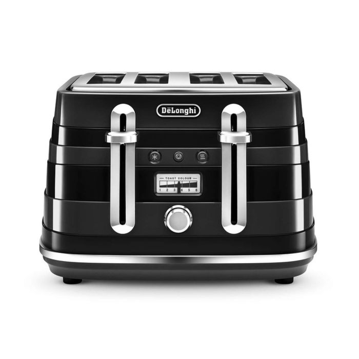 De'Longhi CTA4003.B 4 Slice Toaster 1800W Avvolta with Reheat Function