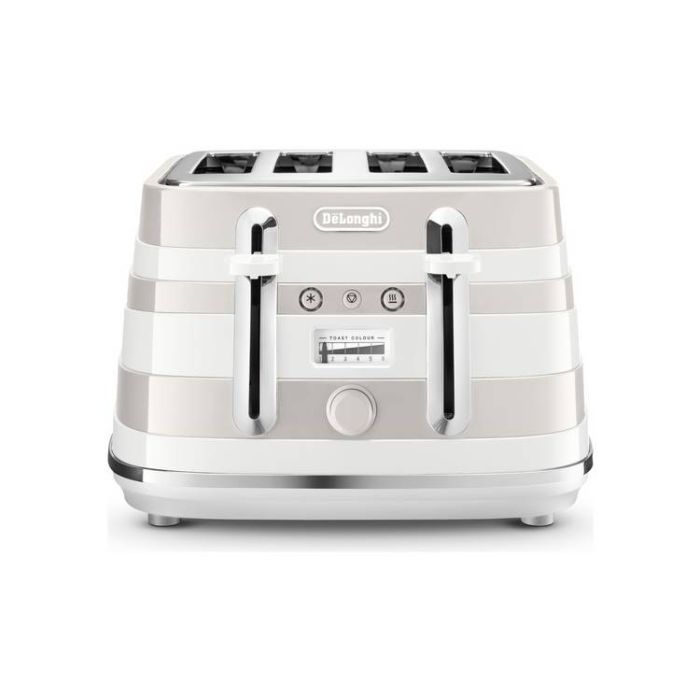 De'Longhi CTA4003W 4 Slice Toaster Avvolta 1800W with Defrost & Reheat Function