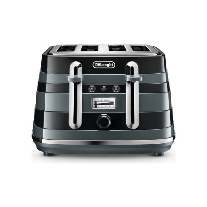 De'Longhi CTAC4003.BK 4 Slice Toaster Avvolta with Defrost Function 1800W Black