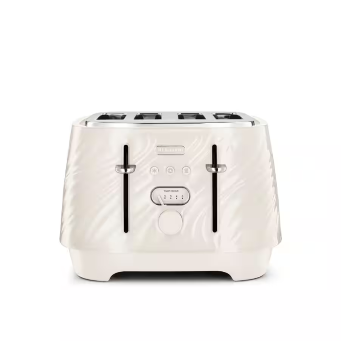 De'Longhi CTDS4003.CR Ballerina Seta 4 Slice Toaster 5 Levels 1800w Silk Beige