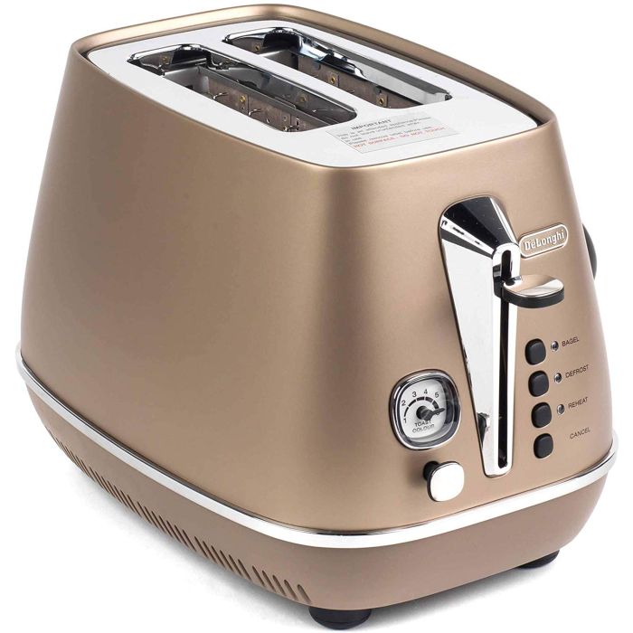 De'Longhi CTI2003.BZ 2 Slice Toaster Distinta Future Retro Style 1800W Bronze