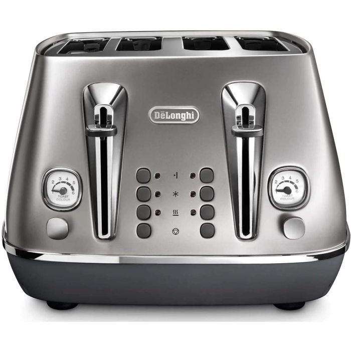 De'Longhi CTI4003.S 4 Slice Toaster Distinta Flair Defrost Function Silver