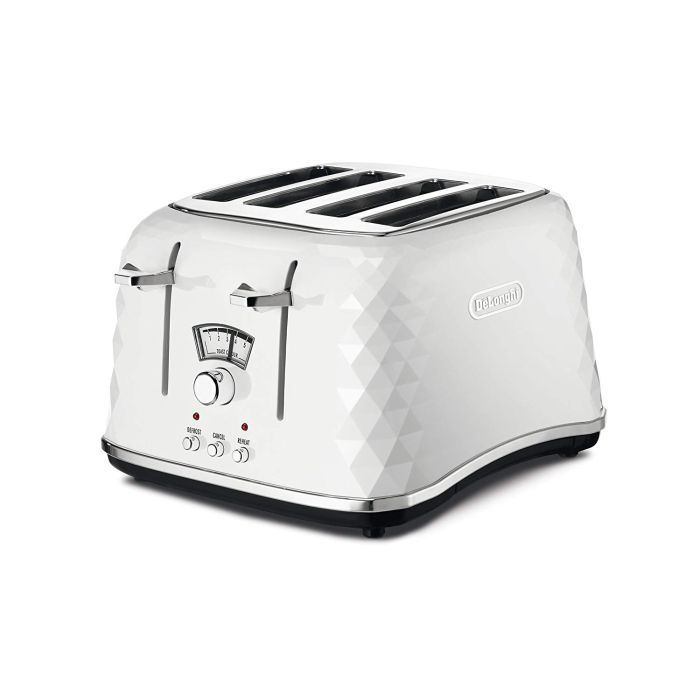 De'Longhi CTJ4003.W Brillante 4 Slice Toaster with Defrost Function 1800W
