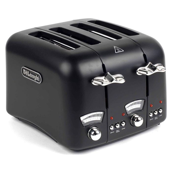 De'Longhi CT04.BK 4 Slice Toaster Argento with Defrost & Reheat Function