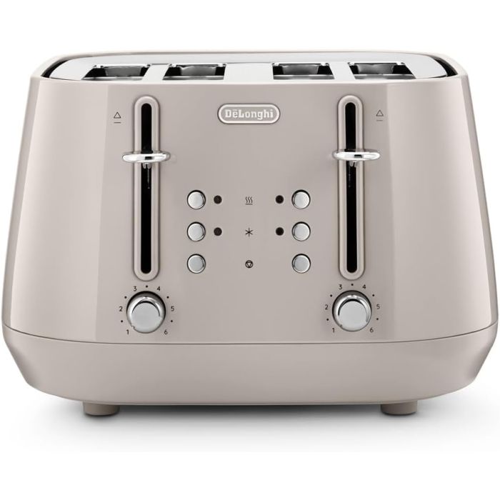 De'Longhi CTY4003.BG 4 Slice Toaster with Defrost Function 1800w Biscuit Beige