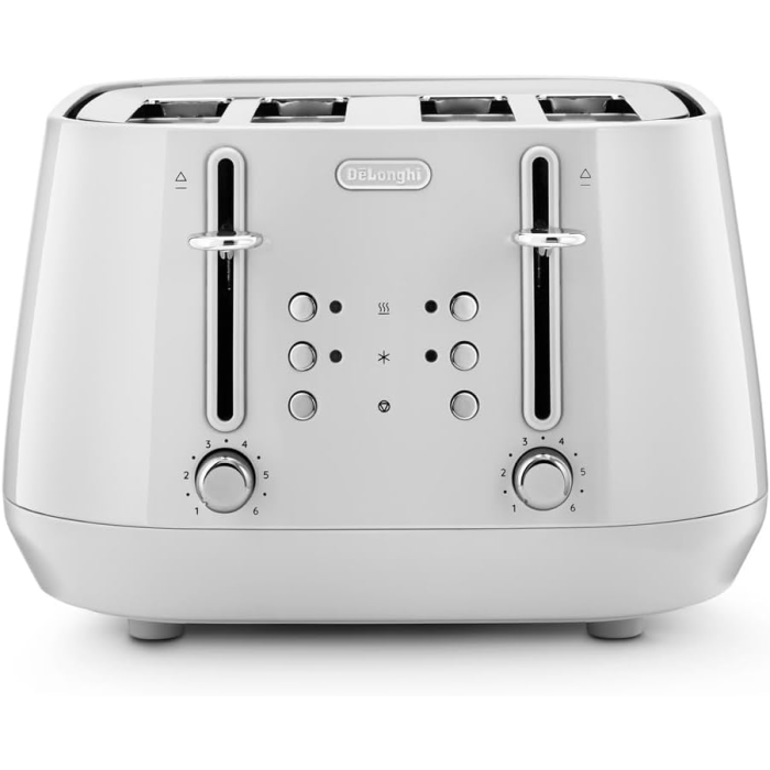 De'Longhi CTY4003.W 4 Slice Toaster Pull Crumbs Trays Eclettica 1800w White