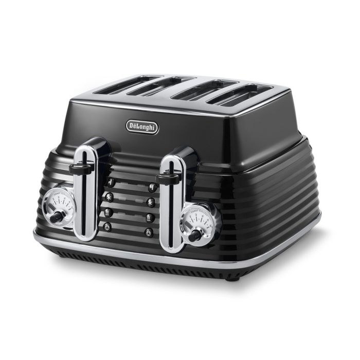 De'Longhi CTZ4003BK 4 Slice Toaster Scultura 1800W with Defrost Function