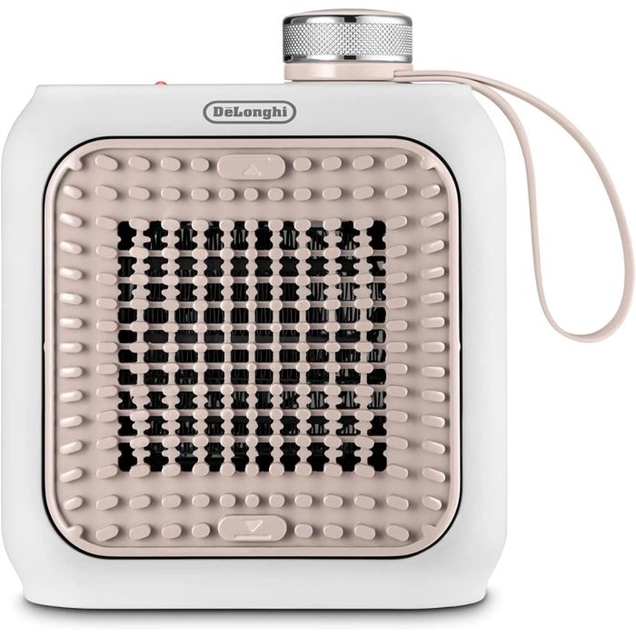 De'Longhi HFX10B03.PK Desk Ceramic Fan Heater Quiet Mini Heater 360w Pink