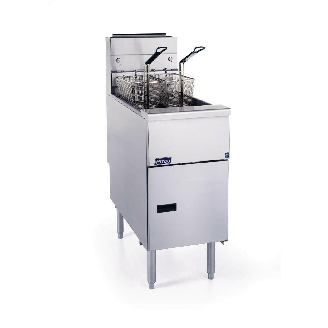 Pitco VF35 Single Tank Twin Basket Free Standing Gas Fryer 18 Litres